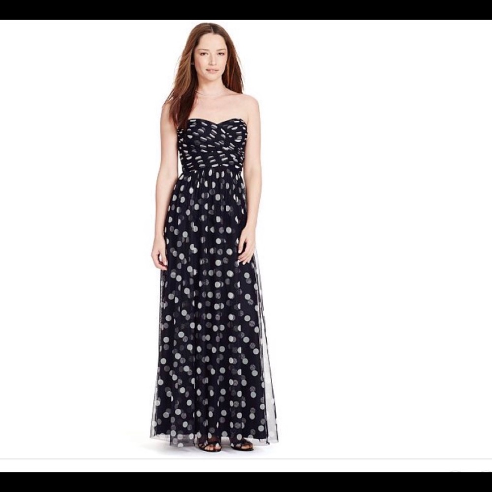 Polka Dot Strapless Gown